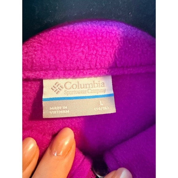Columbia Kids Purple Fleece Full Zip Jacket Size L 14 16 - Picture 4 of 9
